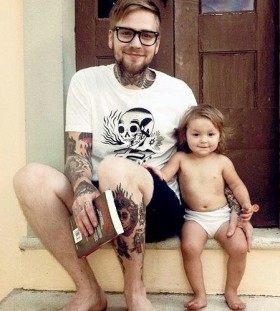 Gorgeous father and daughter tattoo