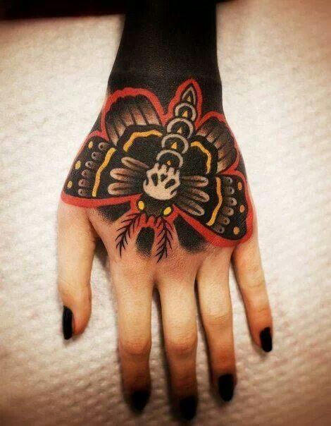 Gorgeous hand bug tattoo