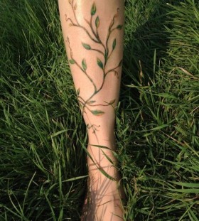 Grass plant tattoo
