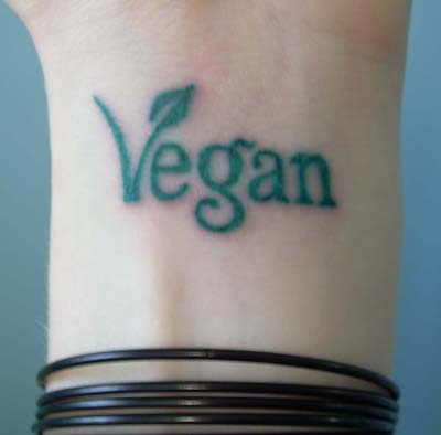 Green vegan tattoo