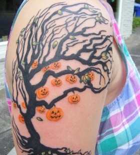 Halloween tree tattoo