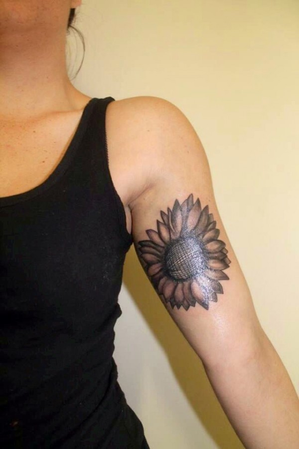 Hand sunflower tattoo