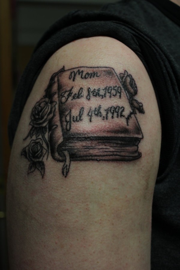 Impressive tattoo with red book