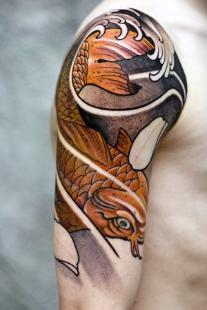 Japanese fish sleeve tattoo