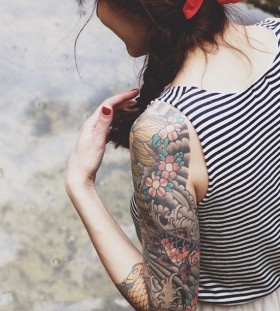 Japanese style sleeve tattoo