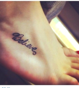 Leg believe tattoo