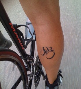 Leg bike tattoo