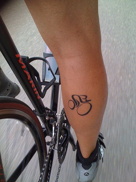 Leg bike tattoo