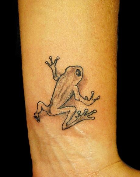 Leg frog tattoo