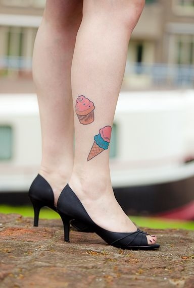 Leg ice cream tattoo
