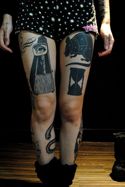 Legs black tattoo