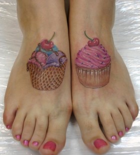 Legs ice cream tattoo