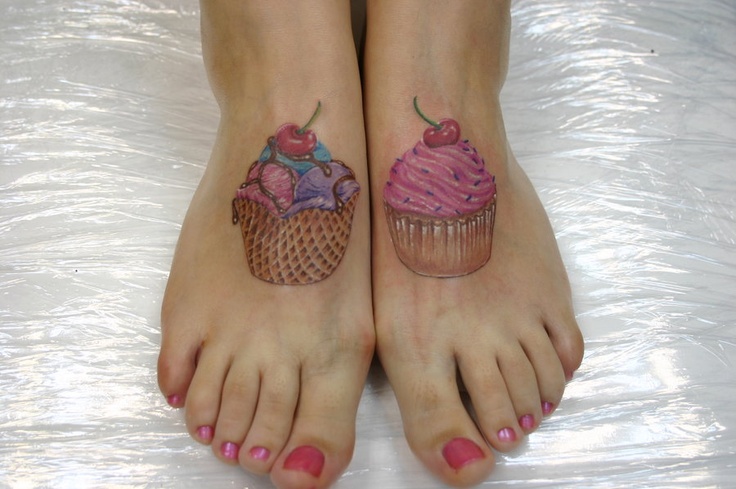 Legs ice cream tattoo