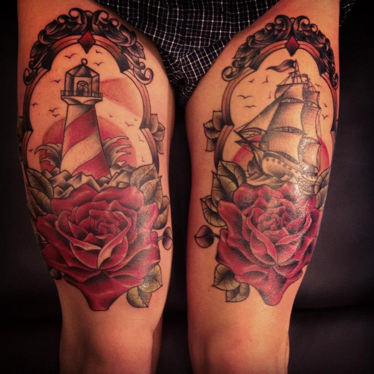 Legs ship tattoo