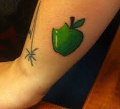 Little green apple tattoo
