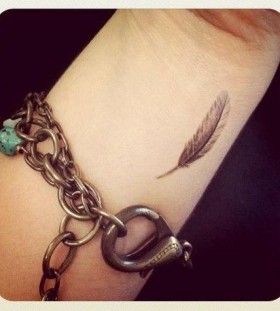 Lovely feather small tattoo