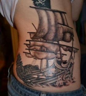 Lovely ship tattoo