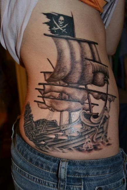 Lovely ship tattoo