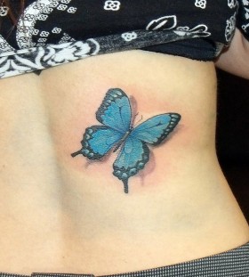 Lower-Back-3d-Butterfly-Tattoo
