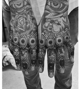 Man fingers tattoo