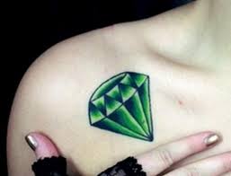 Nice green diamond tattoo