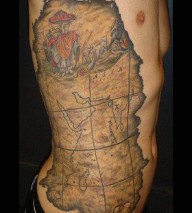 Old times map tattoo