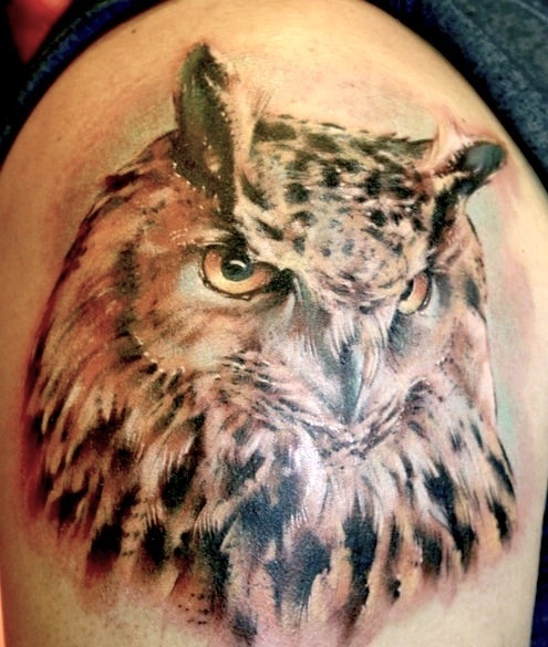 Owl tattoo by Mikky Volkova