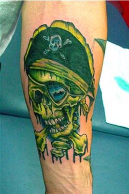 Pirate cranial on the hand