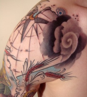 Marine map half sleeve tattoo      tattooartist tattoostudio    TikTok