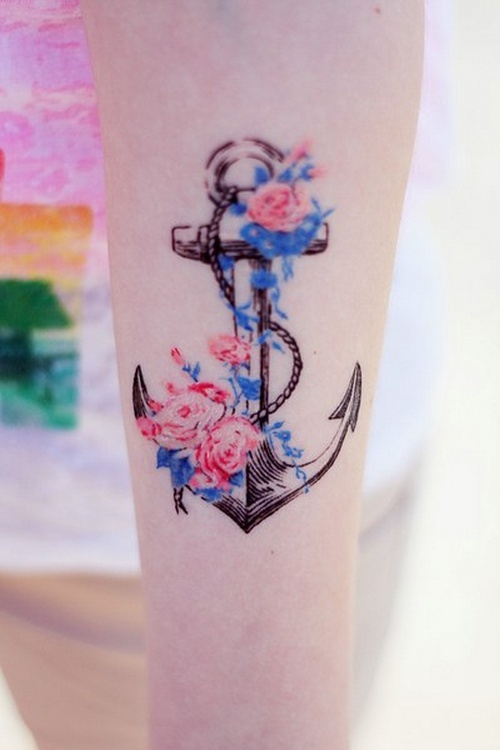Pretty anchor tattoo