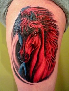 Red & black horse