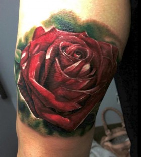 Red rose tattoo by Seunghyun JO aka Potter