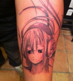 Sad anime tattoo