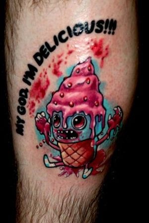 Scary ice cream tattoo