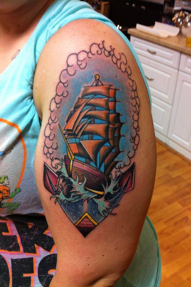 Ship tattoo by Art Junkies - | TattooMagz › Tattoo Designs / Ink Works