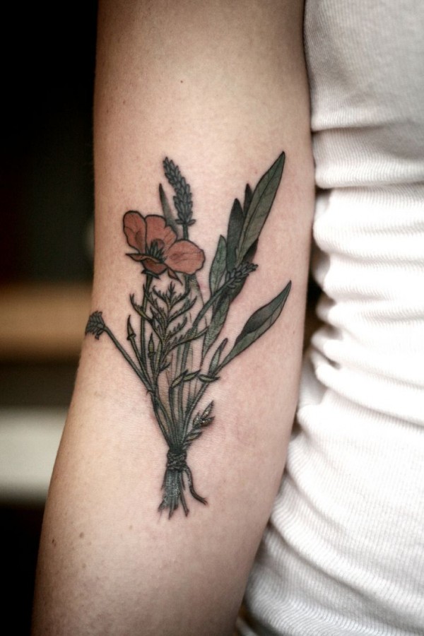 Simple flower tattoo by Alice Carrier