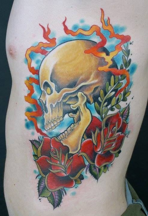 Skull scary tattoo