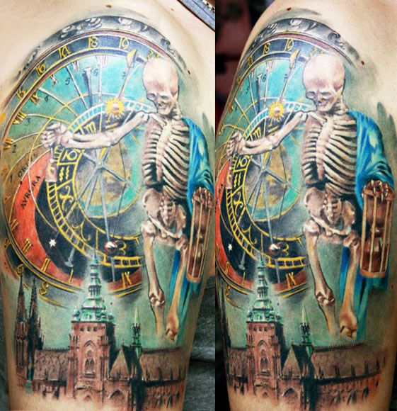 Skull tattoo by Mikky Volkova