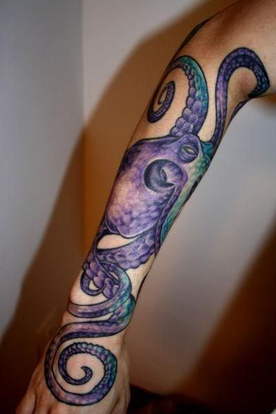 Snake purple tattoo