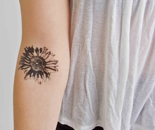 Sunflower plant tattoo