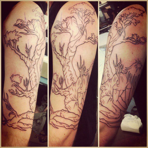 Trees tattoo by Nikki Ouimette