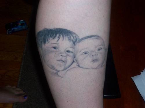 Two little kids tattoo