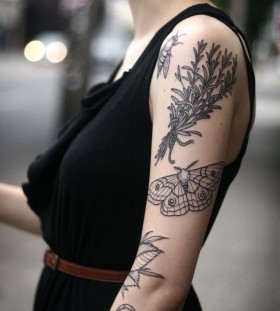 Woman bug tattoo