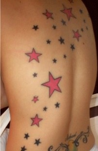 Wonderful tattoo with lots of stars