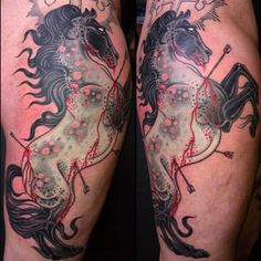 Wonderful white horse tattoo
