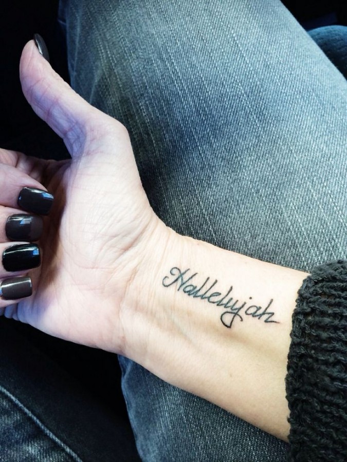 Words minimalistic style tattoo