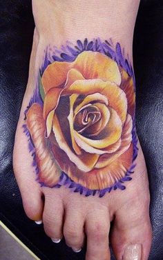 Yellow & Purple rose on the foot look amazing
