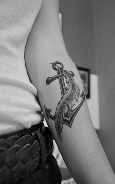 anchor with feather