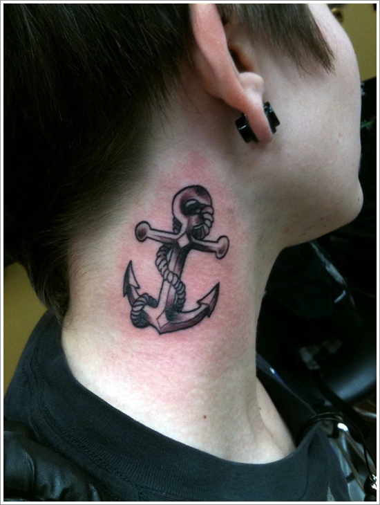 awesome anchor on neck