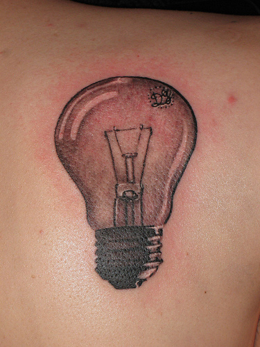 bulb with initials